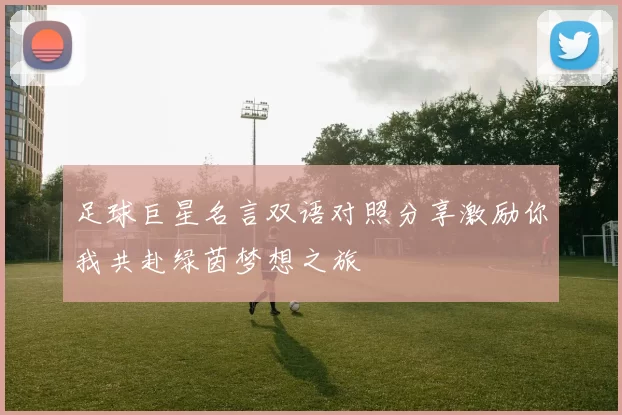 足球巨星名言双语对照分享激励你我共赴绿茵梦想之旅